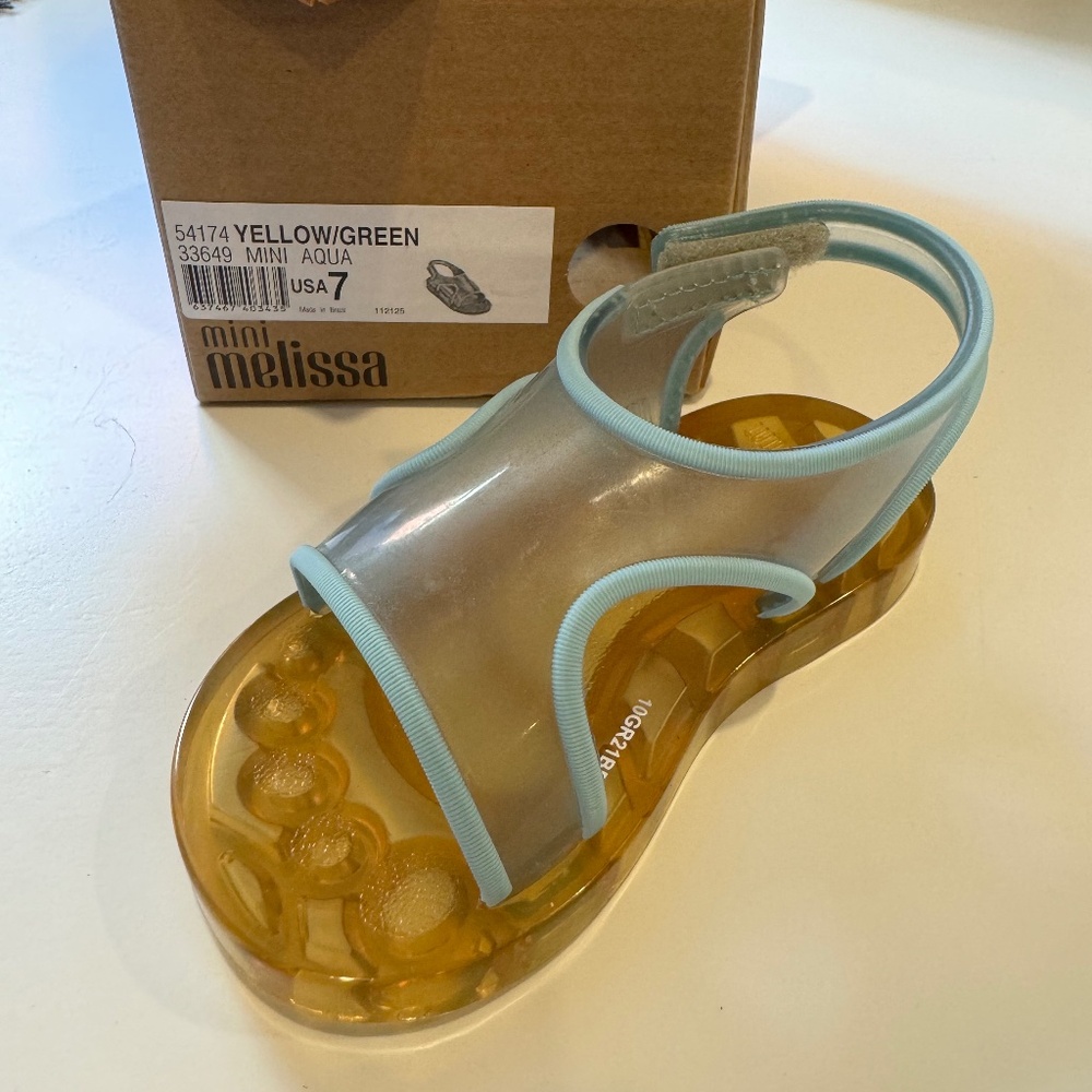 Mini Melissa Aqua Sandals Size 7 NWT
